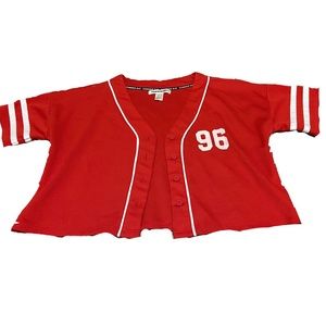 Red baseball shirt